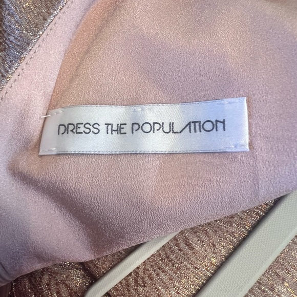 NWOT DRESS THE POPULATION Delilah Plunging A-Line Party Dress - Picture 2 of 10